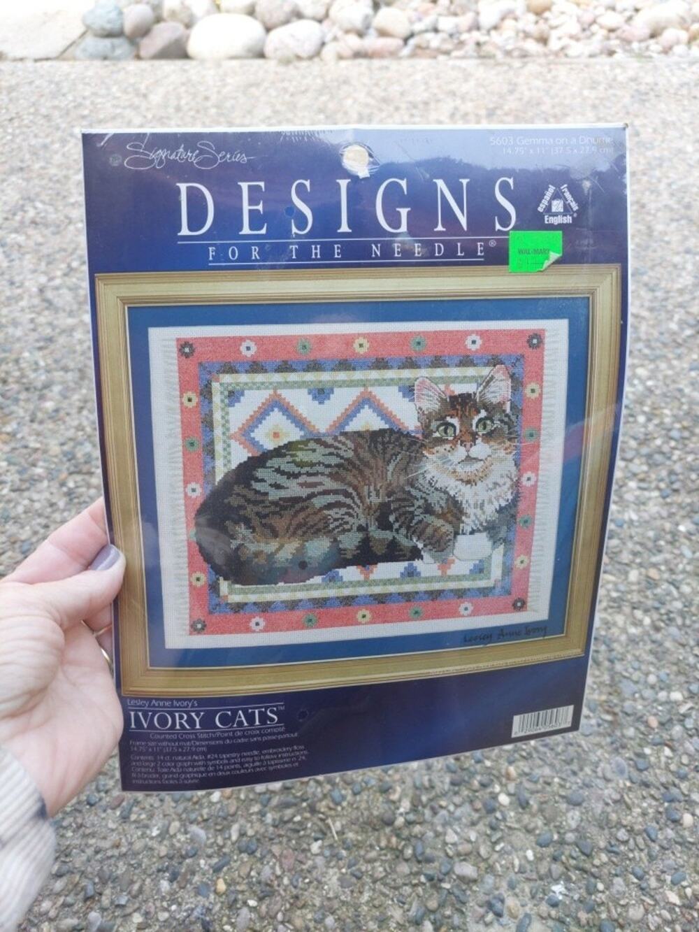 Designs For The Needle Counted Cross Stitch Kit Ivory Cats Gemma On A Dhurrie...